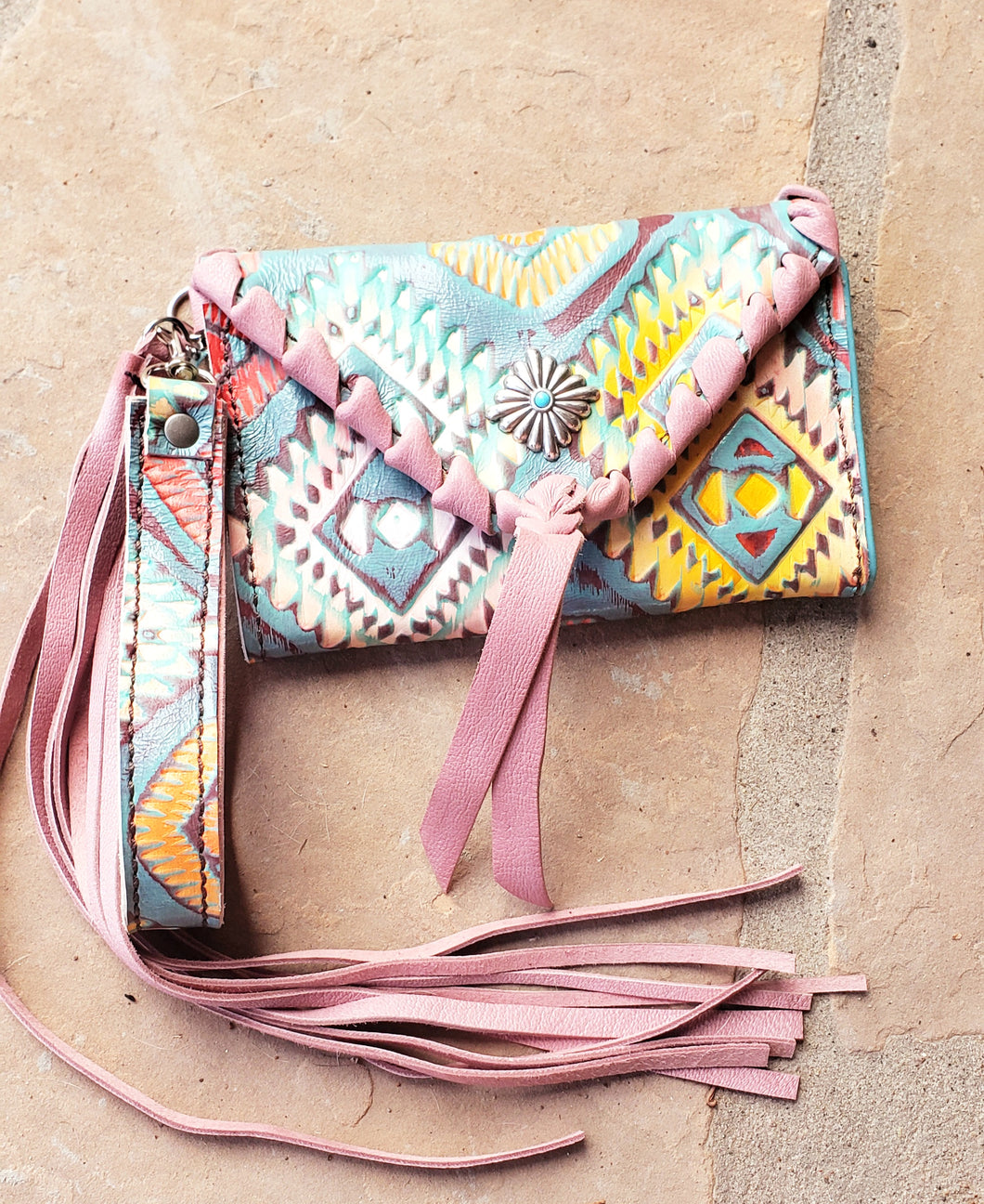 Rainbow / Blush Aztec Trifold