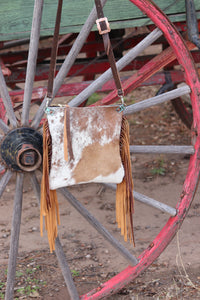 Spotted Cowhide Crossbody and Mini Clutch Set