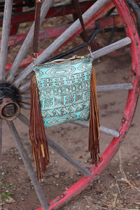 Spotted Cowhide Crossbody and Mini Clutch Set