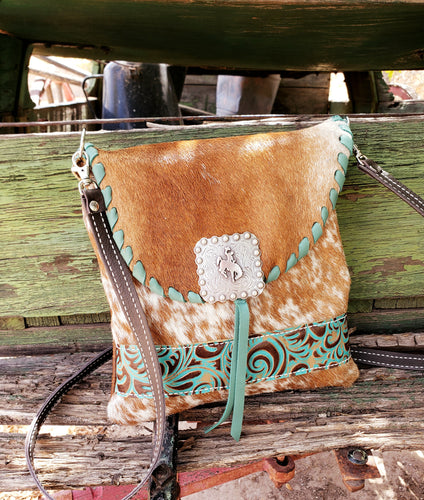 Cowhide Flap Closure Crossbody
