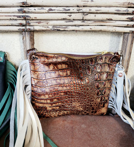 Blonde Cowhide Crossbody