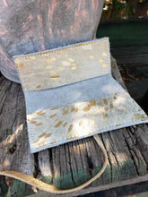 Load image into Gallery viewer, Gold Acid Wash Cowhide Shoulder Bag Set