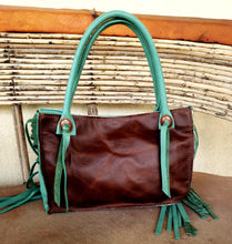 Load image into Gallery viewer, Copper &amp; Turquoise Handbag