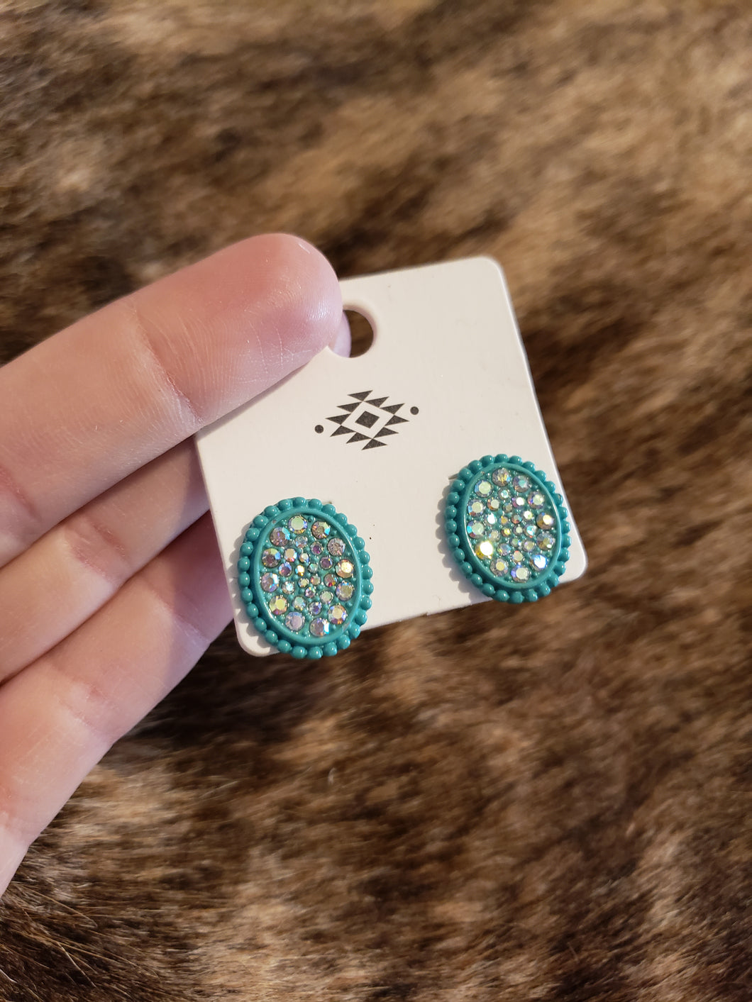 Turquoise Bling Studs