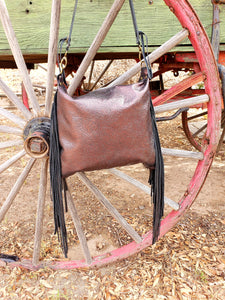 Tri Color Brindle Shoulder Bag - Floral Root Beer