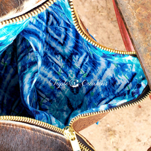 Tri Color Cowhide- Cinch Strap Bag & Custom Wallet