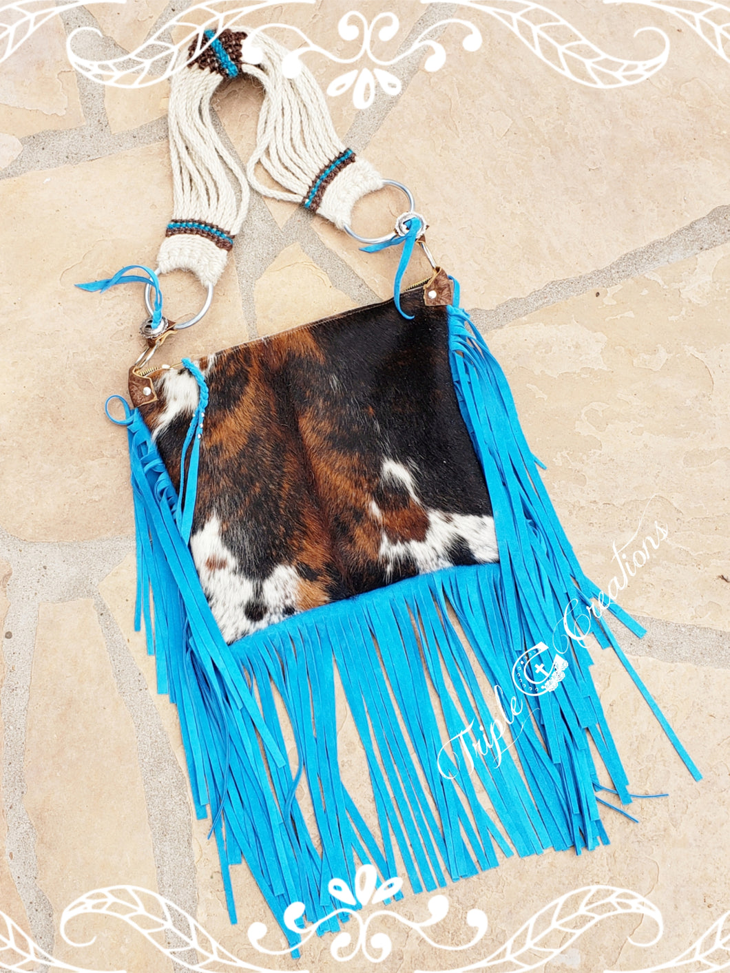 Tri Color Cowhide- Cinch Strap Bag & Custom Wallet