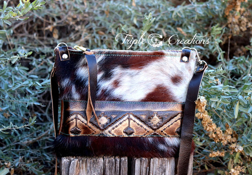 Spotted Cowhide Crossbody