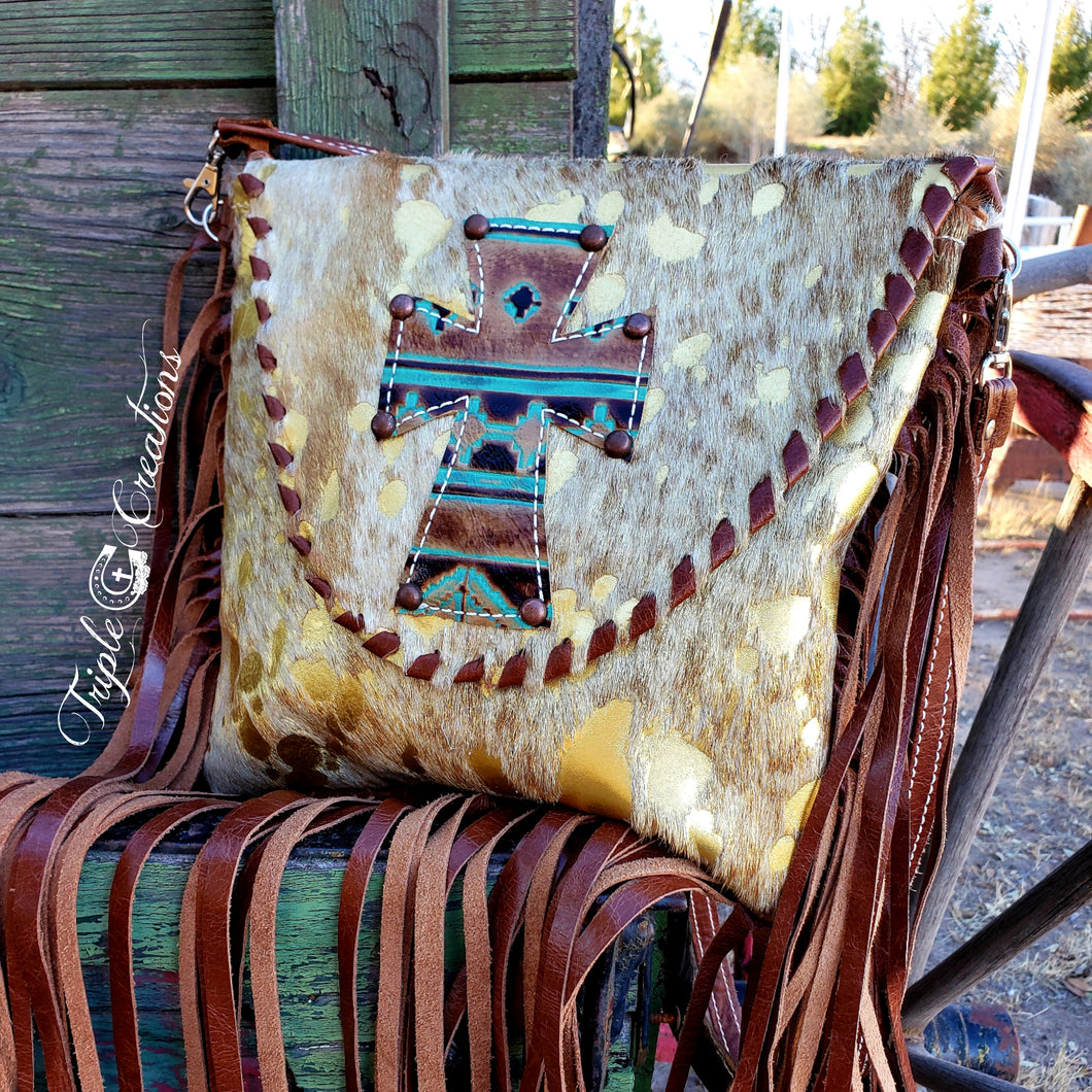 Gold Acid Wash Crossbody