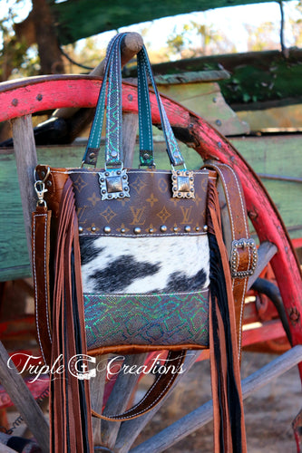 Cowhide and Aqua Snakeskin LV Revamp