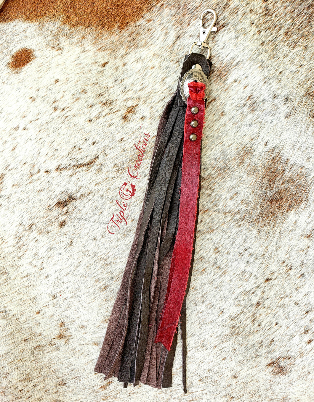 Chocolate Brown and Red Fringe Tassel