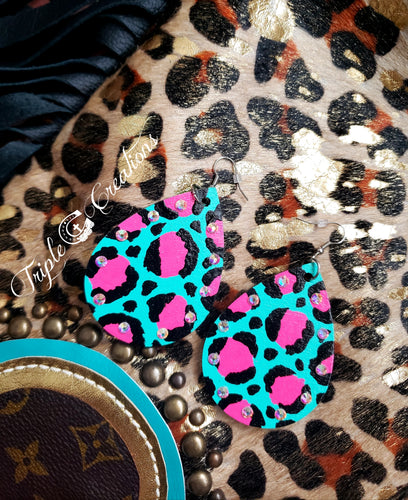 Handpainted Leopard Earrings