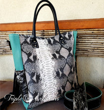 Load image into Gallery viewer, Salt &amp; Pepper Cowhide Tote