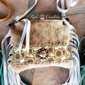 Blonde Cowhide Crossbody