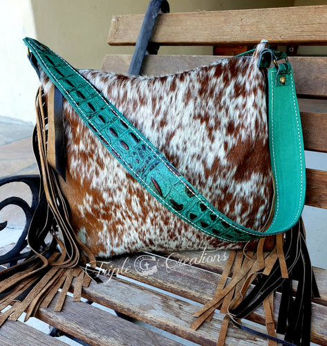 Brown Speckled Cowhide Shoulder Bag