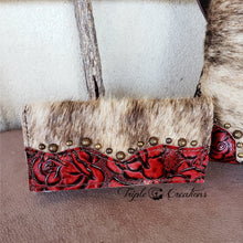 Load image into Gallery viewer, Brindle &amp; Red Floral Wallet