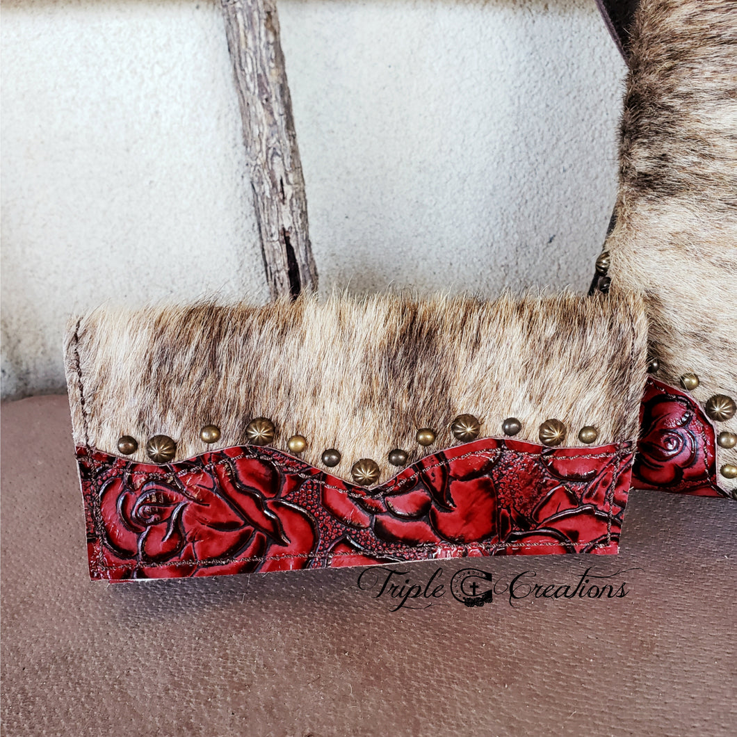 Brindle & Red Floral Wallet