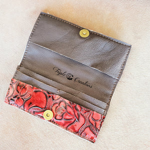 Brindle & Red Floral Wallet