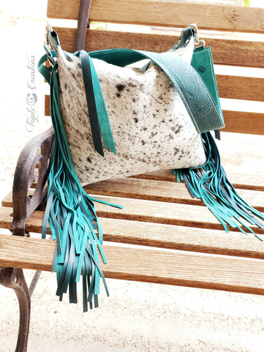 Salt & Pepper and Teal Shoulder Bag