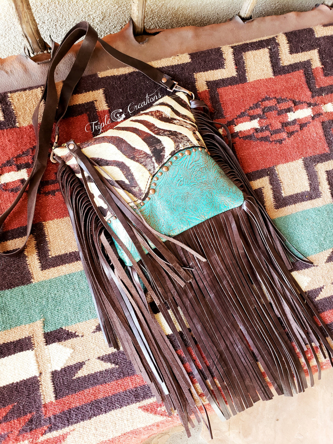 Zebra Turquoise Copper Crossbody