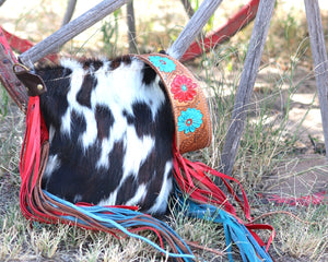 Fuzzy Cowhide Shoulder Bag