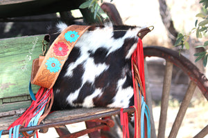 Fuzzy Cowhide Shoulder Bag