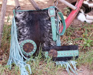 Black & White Speckled Crossbody Set