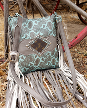 Load image into Gallery viewer, Turquoise Snake Pattern Crossbody